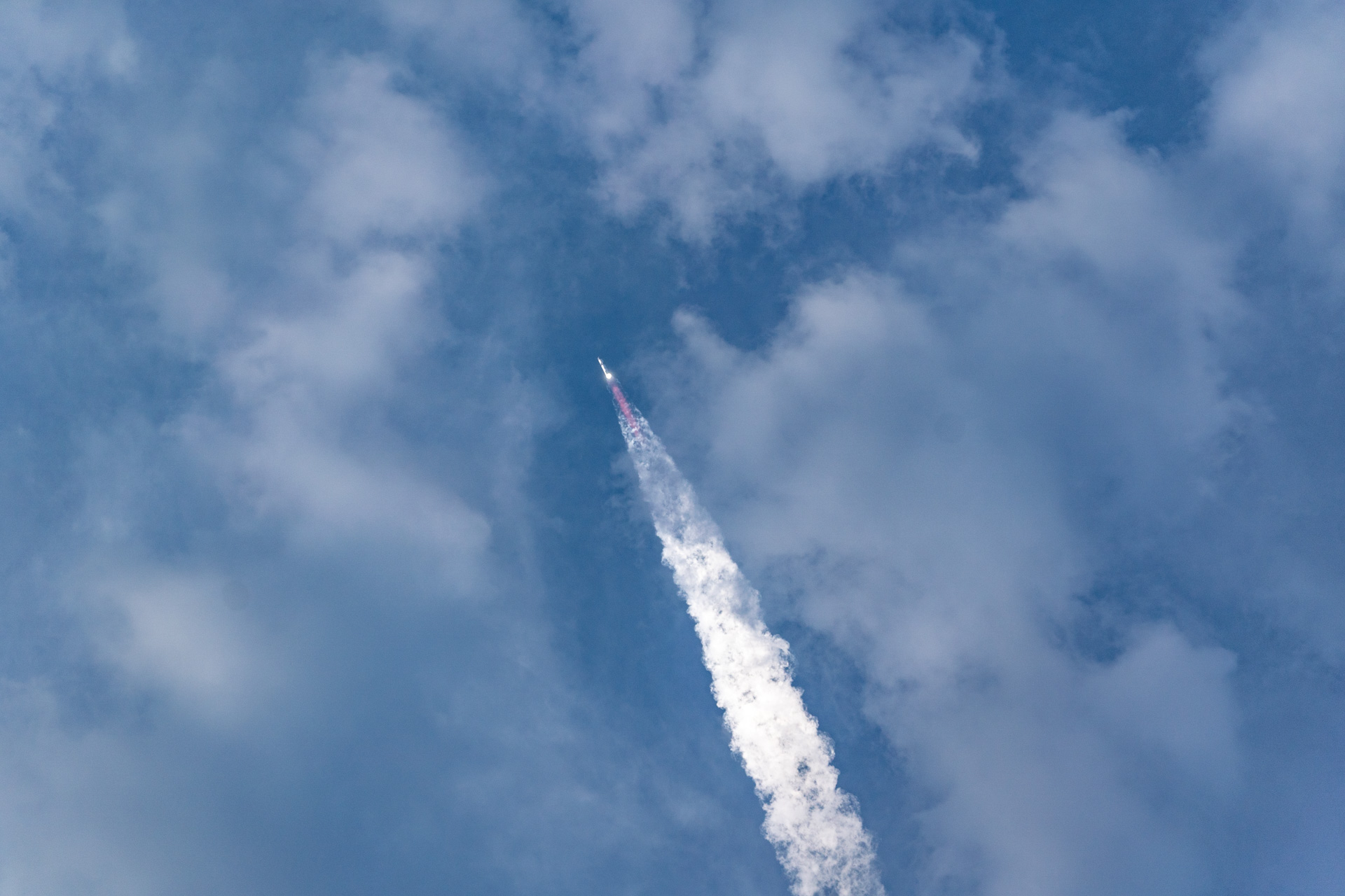 Sky and a rocket launching