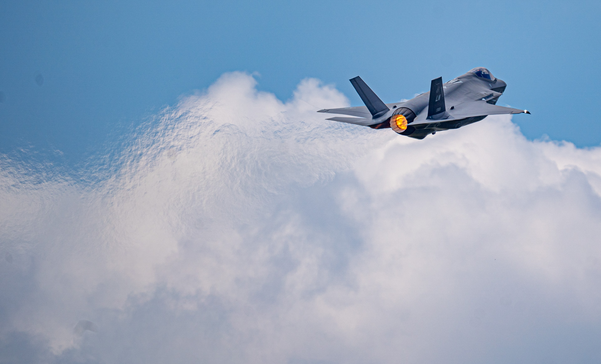 Fighter Jet with Glowing Engine